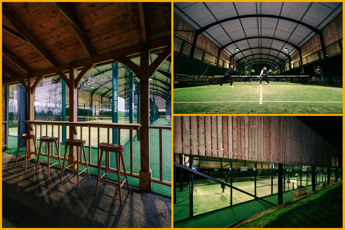 Covered padel courts at Elkstone Studios